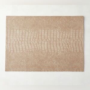 (6) Taupe Faux Crocodile Leather Placemats